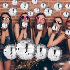 25 Pc Silver Mirror Disco Balls Set for Party Decor