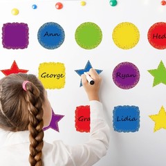 90 Pcs Confetti Cutouts Colored Circle Star Scalloped Paper Cutting Large Ass…