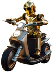 C3po Riding A Moped Star Wars Fan Art