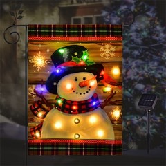 Merry Christmas LED Garden Flag Outside Christmas Flag Holiday Winter Outdoor JQ