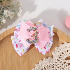Sprinkle Confetti Hair Bow – First Birthday Pink Party 3th Baby Girls Hair Bow
