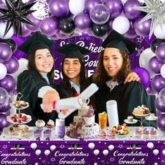 Purple Black 2026 Graduation Decorations for Women Girls – She Believed She Coul