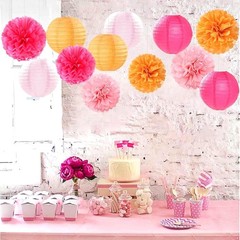 Hot-Pink Orange Fall Birthday Party-Decorations 21pcs Autumn Women Peach Happy
