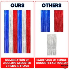XtraLarge Red White and Blue Streamers – 3.2×8 Feet, Pack of 2 Red and Blue Deco