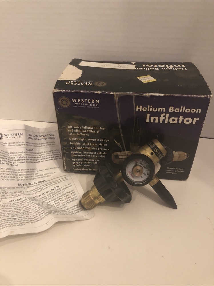Western Westwinds RPB-6HG Helium Balloon Inflator With Gauge Handtight