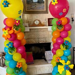 Rainbow Balloons, 50Pcs 12 Inches Yellow Orange Hot Pink Lime Green Neon Balloon