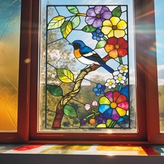 Decorative Flower Bird Window Sticker for Glass Balcony For Outdoor 40x60cm