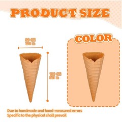 Yellow Simulated Ice Cream Crisp Cone Artificial Lifelike Fake Food Model