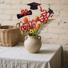 16 PCS Red and Black DoubleSided 2026 Graduation Centerpieces for Tables, 202…