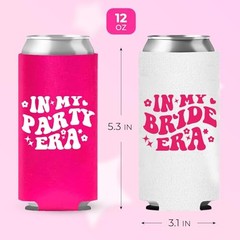 Bachelorette Set of 12 – 1 In My Bride Era and 11 In My Party Era Can Coolers