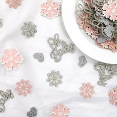 Blopee 200PC Winter Snowflake Baby Shower Table Confetti Pink Winter Wonderla…