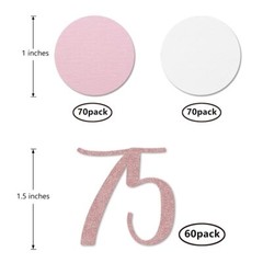 Rose Gold 75 Confetti 200PCS Glitter Number for Birthday Anniversary Decor