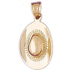 3D Cowboy’s Hat Charm Pendant 14k Gold