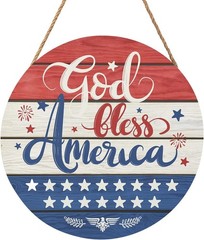 Durable 12″ Round Patriotic Wreath for Memorial Day & 4th of July Celebrations