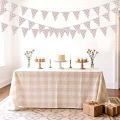 16Ft Boho Fabric Triangle Flags Banner 3 Pcs – Cloth Bunting Garland Streamer fo