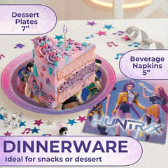 Unique 16 Pack KPop Demon Hunters Dessert Sized Plates and Napkins – 16 Cake Pla