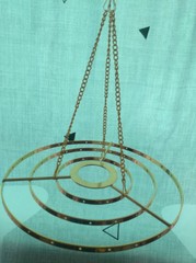 1Pcs 3-Tiered Golden Round Hanger Centerpiece Chandelier Wedding Christmas Party