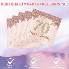41PCS 70th Birthday Decorations for Women 1 Count (Pack of 1), 70 Years Old