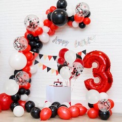 129pcs Red Black White Balloons Confetti Garland Arch Kit for Graduation BBQ …