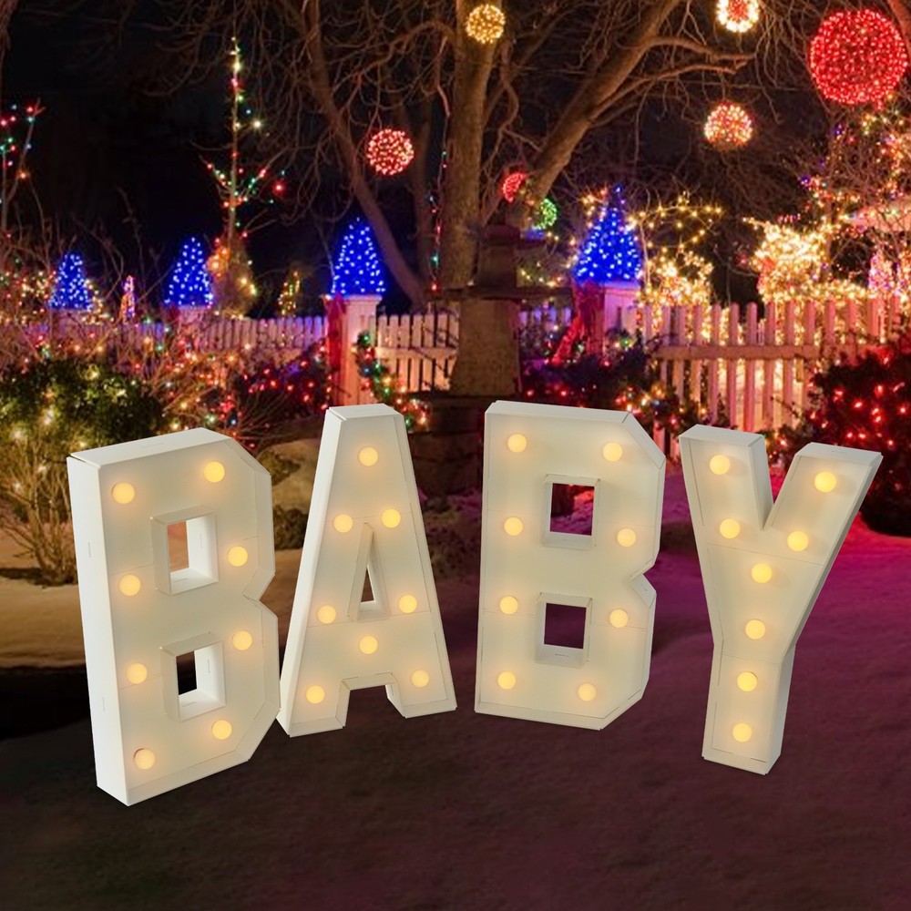 «BABY» Letter Light LED Light Up Letters for Baby Birthdays/Showers KT Board