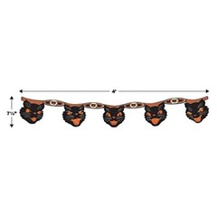 2 Piece Vintage Halloween Party Decorations Cat Banners, 7.5″ x 4′,