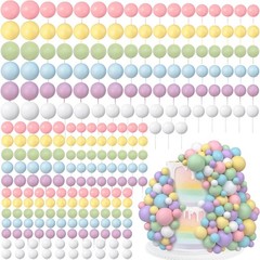 240 PCS Mini Balloons Cake Toppers – Foam Ball Decorations for Birthday & Weddin