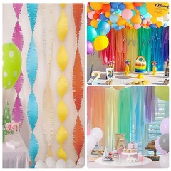 9 Rolls Crepe Paper Streamers 738ft 9 Colors 1.8 Inch x 82 Ft/Roll Party DIY