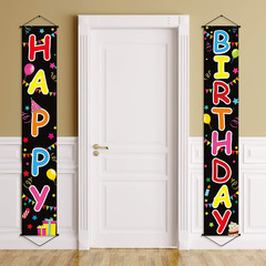 Happy Birthday Banner Colorful Polyester Indoor Outdoor Party Decor 11.81X70.87″