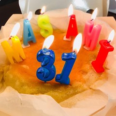 Blue Birthday Candles 5 Candle 5th Five Years Cake Bady Roman Number 5,