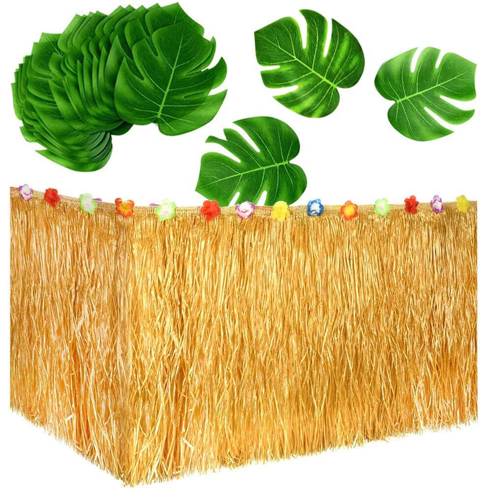 Luau Grass Table Skirt 9ft for Hawaiian Party Moana Theme Tropical Birthday P…