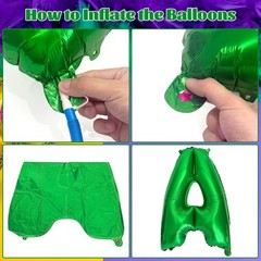 9Pcs Letter Balloons – 32 Inch Large Foil Balloons in Flash Purple, Green & G…