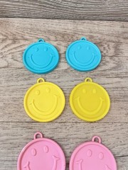Smiley Face Helium Balloon Weight Yellow Ribbon Holder Party Decor Vintage
