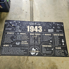 1943 Birthday Party Banner With Grommets for Easy Hanging 72″x42″ – used!