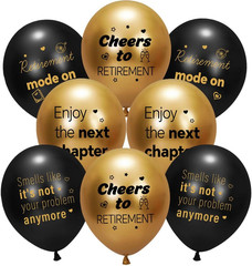 Retirement Balloons 40PCS Black Gold Happy Retirement Party Supplies for Men