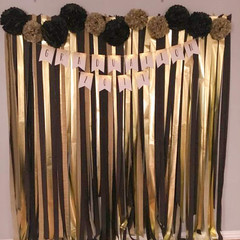Crepe Paper Streamers 6 Rolls 492Ft, Pack of Gold, Silver and Black Party Stream