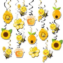Honey Bumble Bee Hanging Swirl Decorations, 32PCS Bee Party Decorations Foil …