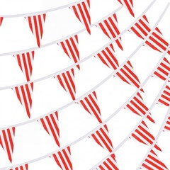 RUBFAC 170ft 120pcs Red and White Striped Pennant 170ft,