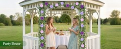 2Pcs 13 Ft Artificial Flower Garlands Real Touch Fake Floral Silk Pink Rose