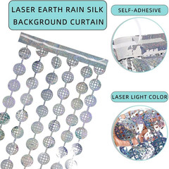 Disco Party Decorations – 2 Packs Silvery Disco Ball Disco Foil Fringe Streamers