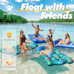Pool Floats Lounger, 2 PCS 72»x35» Ultra-Comfort Pool Rafts for Adults with…