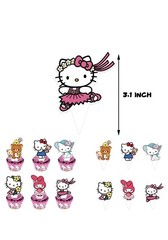 Hello Kitty & Friends Birthday Party Decora Supplies，Balloon Banner Cake Toppers