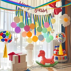 6 Rolls Rainbow Crepe Paper Streamers 197ft Colorful Party Decorations