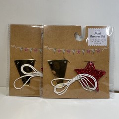 Mini USA Banner Kit Red Stars & Gold Triangle 10 Pennants 24” Twine 2 Pack
