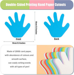 360 PCS Hand Cutouts Paper Shape Assorted Color Handprint Blank Creative DIY