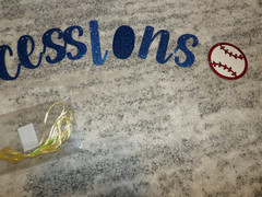 Baseball Concessions Blue Glitter Banner for Sports Theme NEW