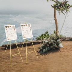 Modern Gold Display Easel 2 Pack Decorative Floor Standing Holder for Event