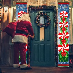 Christmas Decorations Peppermint Candy Snowflakes Door Banner Xmas Gift 12″x71″