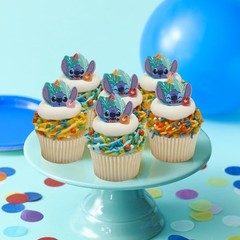 Lilo & Stitch Cupcake Rings 24 Pack Food Safe Cake Toppers for Parties