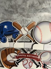 7 Piece Set Baseball Birthday Table Topper Decoration New Party Sports A11