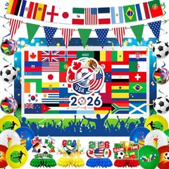Soccer Party Decorations, 60×70 Inch Vibrant Soccer Backdrop Banner Hanging S…